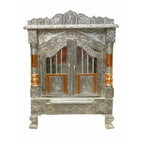Silver Coated and Copper 2 Door Open Pooja Mandir / Pooja Mandiram Silver Coated and Copper | Grocsy
