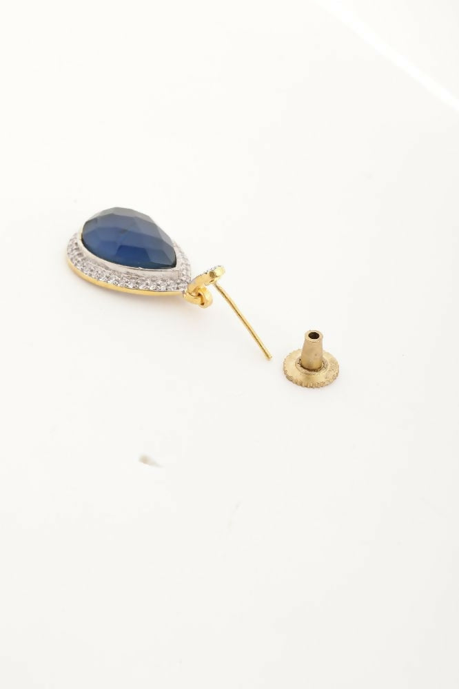 Nuyug 22K Gold Plated Azure Muse Contemporary Drop Earrings | Grocsy