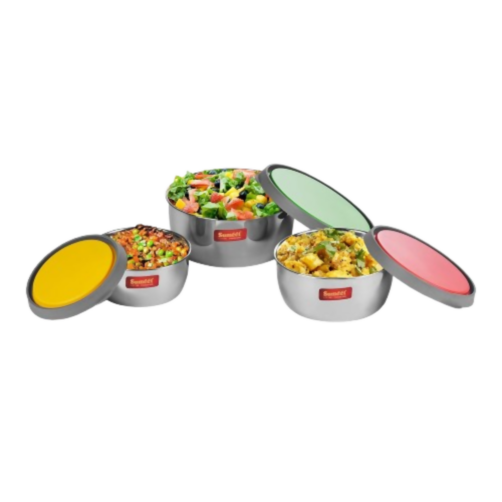 Sumeet Stainless Steel Modena Food Storage Airtight & Leak Proof Containers | Grocsy