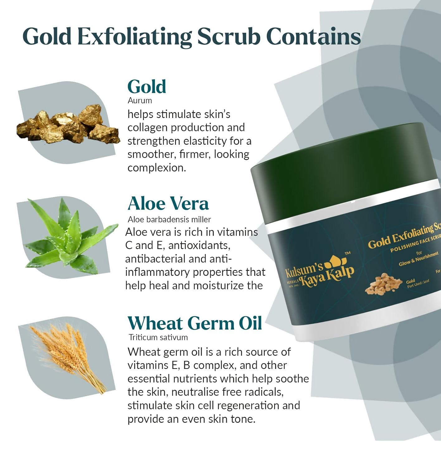 Kulsum's Kaya Kalp Gold Exfoliating Scrub For Glow & Nourishment | Grocsy