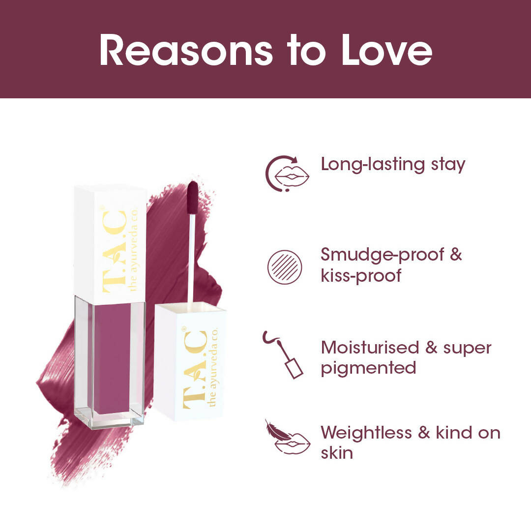 TAC - The Ayurveda Co. Liquid Matte Velvet Mauve Lipstick | Grocsy