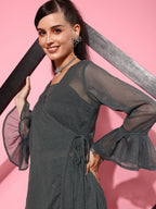 Ahalyaa Women's Traditional Wear Co-ods - Grey | Grocsy
