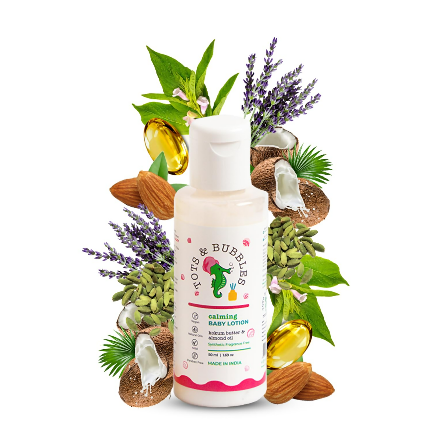 Tots & Bubbles Calming Baby Body Lotion with Kokum Butter & Sweet Almond Oil | Grocsy