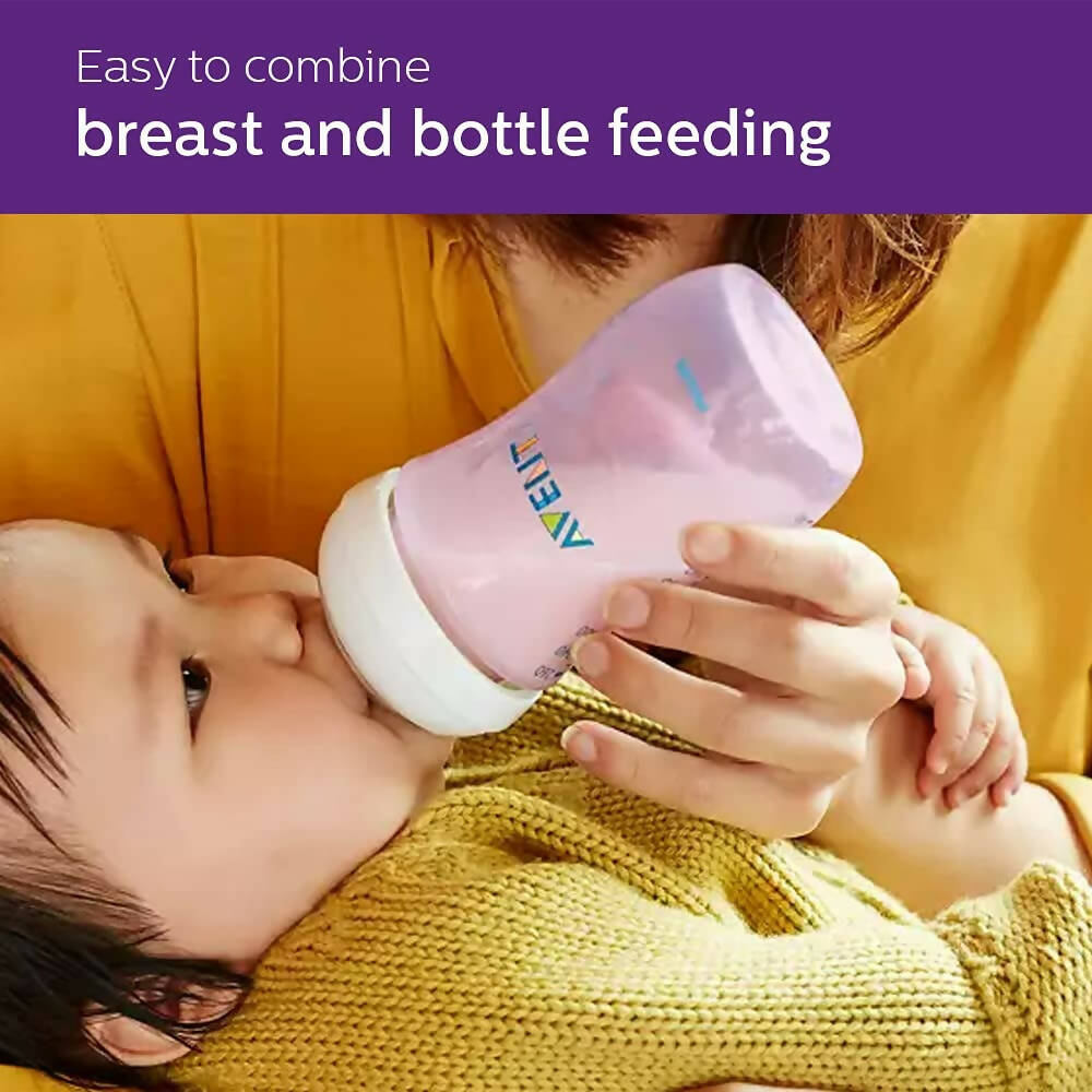 Philips Avent Natural 2. 0 Pink Feeding Bottle | Grocsy