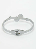NVR Women Silver Plated Black Cuff Bracelet | Grocsy