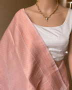 DEIANA'S Beautiful Designer Golden zari Soft Lichi Silk Saree - Cream | Grocsy