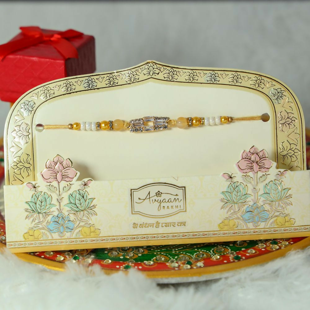 Indianvibez Ad Stone Fancy Rakhi | Grocsy