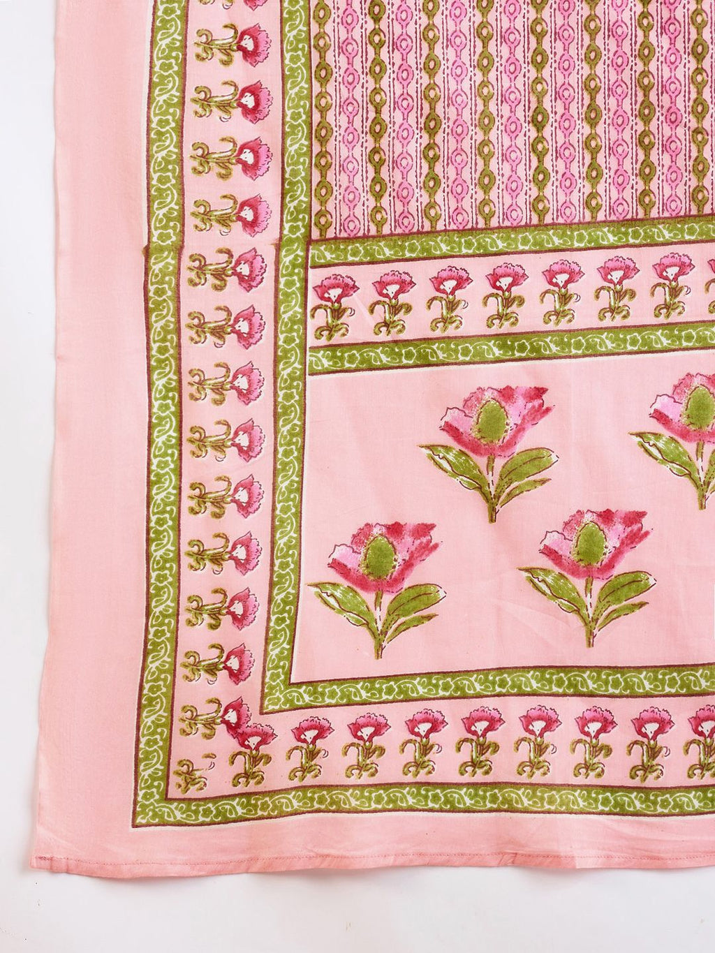 Indo Era Floral Printed Empire Pure Cotton A-Line Kurta With Trousers & Dupatta | Grocsy
