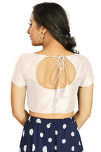 Aastha Fashion Women's White Art Silk Designer Festive Wear Readymade Blouse | Grocsy