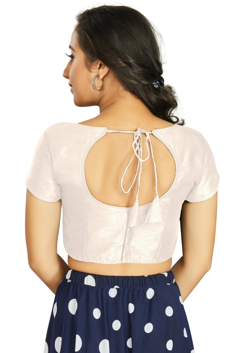 Aastha Fashion Women's White Art Silk Designer Festive Wear Readymade Blouse | Grocsy