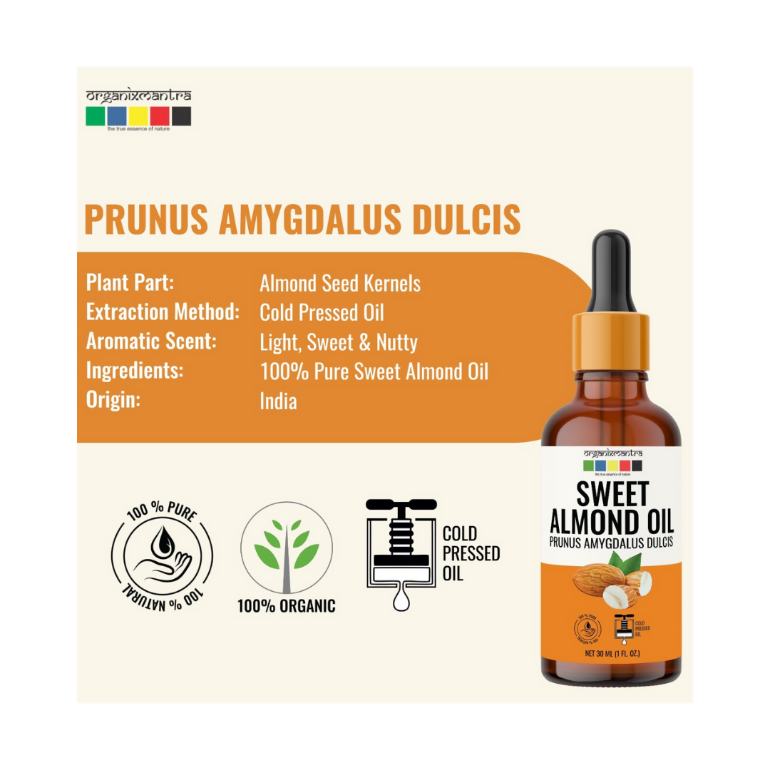 Organix Mantra Sweet Almond Body Oil for Hair & Face Nourishment | Grocsy