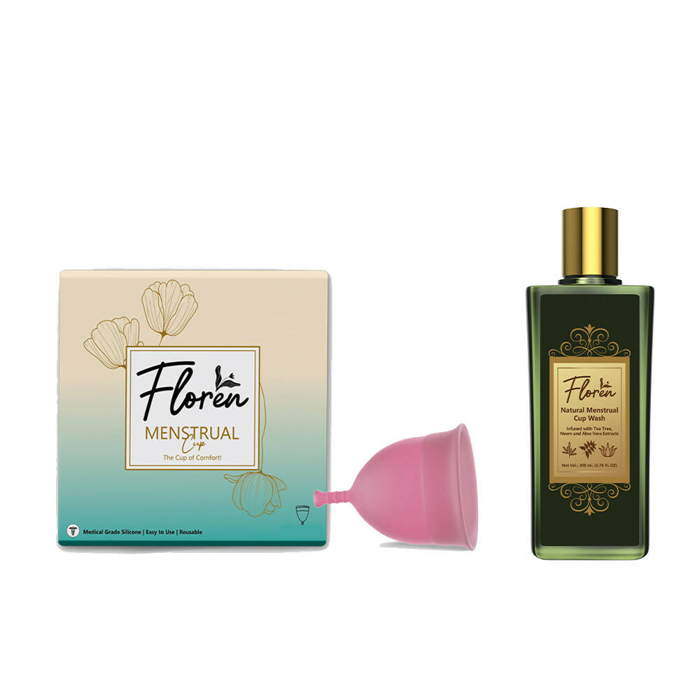 Floren Reusable Menstrual Cup with Menstrual Cup Wash for Women | Grocsy
