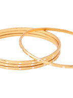 NVR Women's Set of 4 Gold-Polished Traditional Bangles | Grocsy