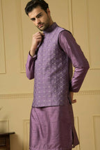 Purplebee Nehru Jacket Set by Hilo Design | Grocsy