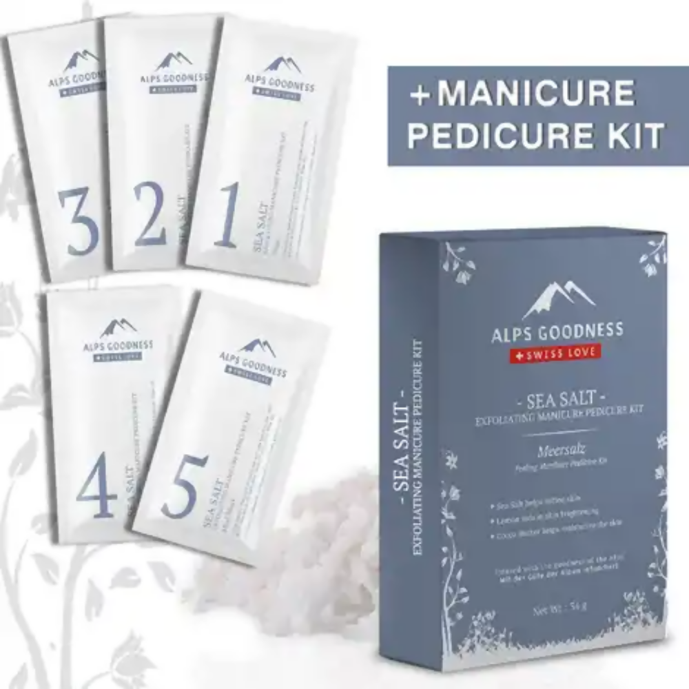 Alps Goodness Sea Salt Exfoliating Manicure Pedicure Kit | Grocsy