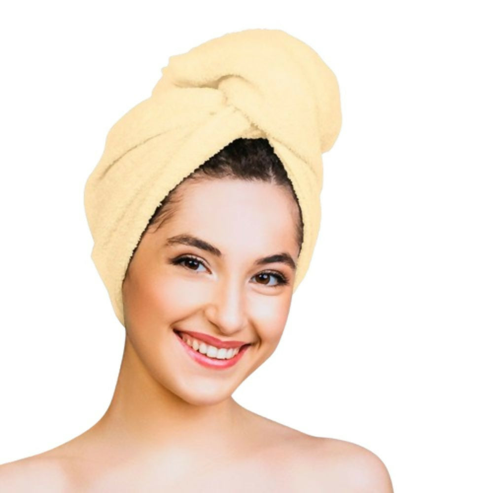 Nykaa Naturals Microfiber Hair Wrap for Frizz Free & Shiny Hair - Yellow | Grocsy