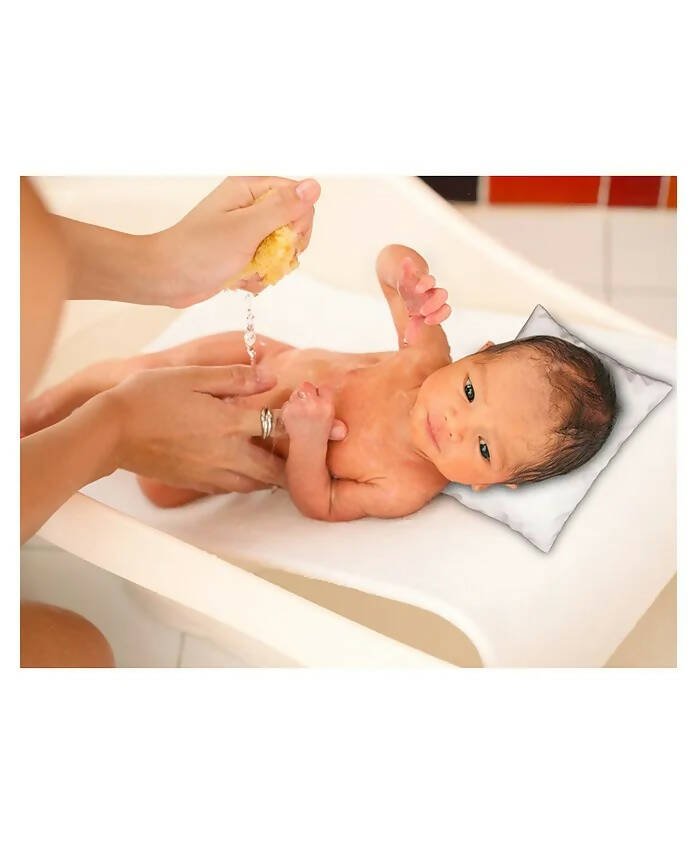 AHC New Born Baby Waterproof Bathing Pillow With Bean Filling For Bathing Chair/Tub/Sheet - Cream | Grocsy