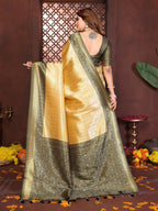 Aastha Fashion Cream Tissue Silk Woven Saree | Grocsy