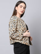Even Apparels Multi 100% Viscose Open Front Statement Women's Jacket | Grocsy