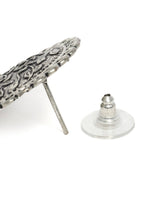 Mominos Fashion Johar Kamal Oxidised Silver Plated Stud Earrings