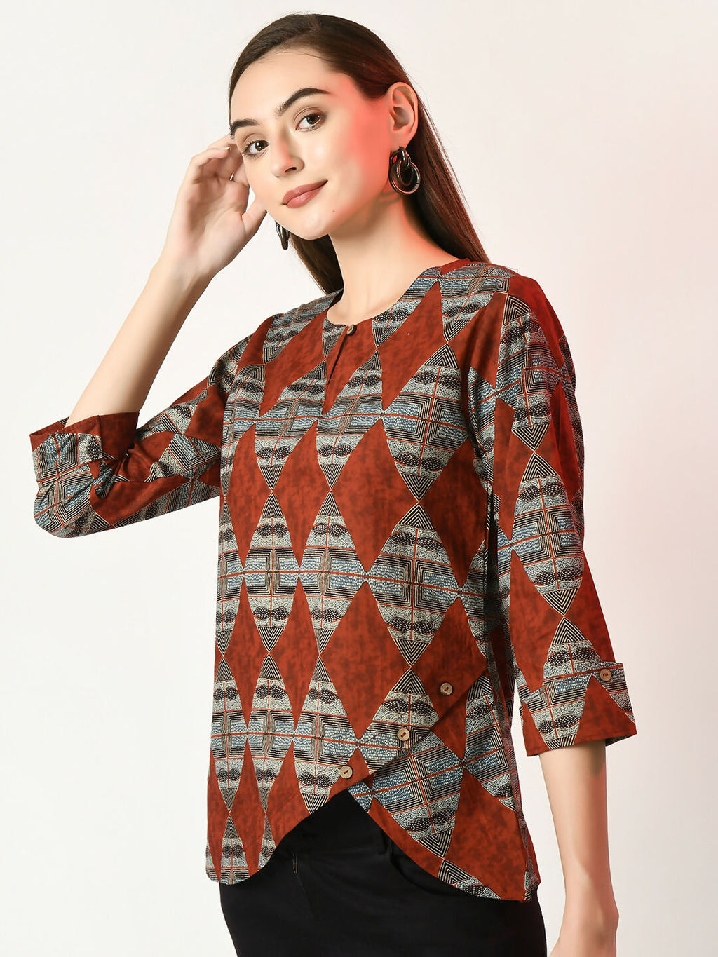 Myshka Women's Multi Printed Top | Grocsy