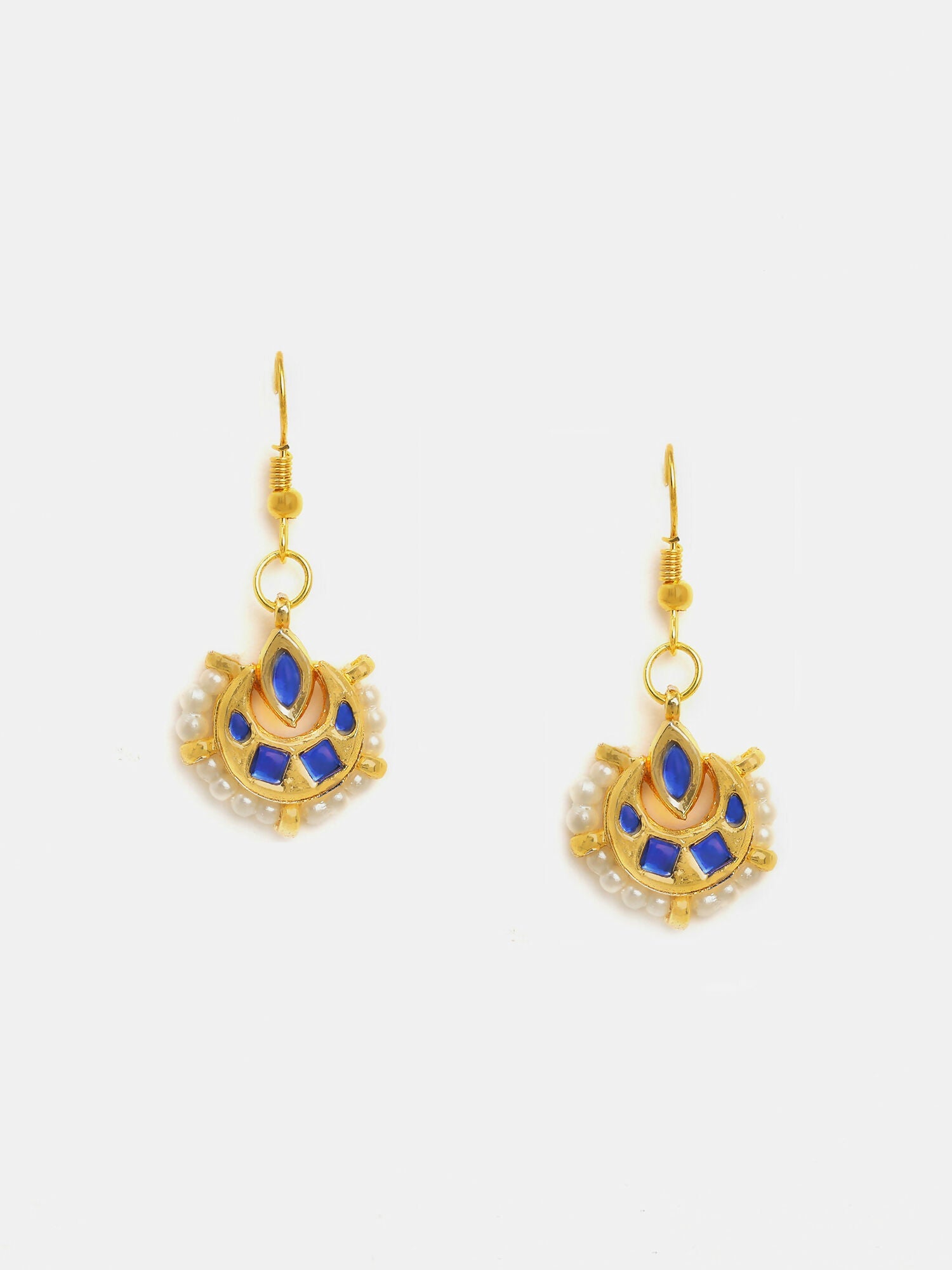 Ruby Raang Finest Gold Kundan Earrings With A Maang Tikka | Grocsy