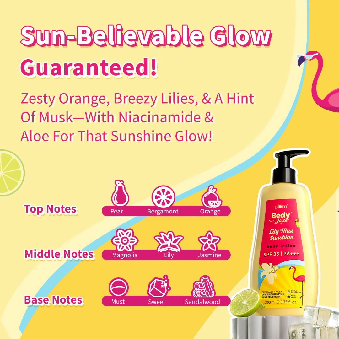 Plum BodyLovin' Lily Miss Sunshine Body Lotion With SPF 35 PA+++ | Grocsy