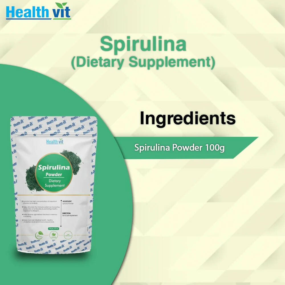 Healthvit Natural Spirulina Powder | Grocsy