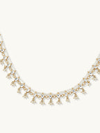 Nuyug 22K Gold-Plated Pearl Drops Matha Patti cum Necklace | Grocsy