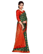 Mimosa Women's Green Kanchipuram Art Silk Saree | Grocsy