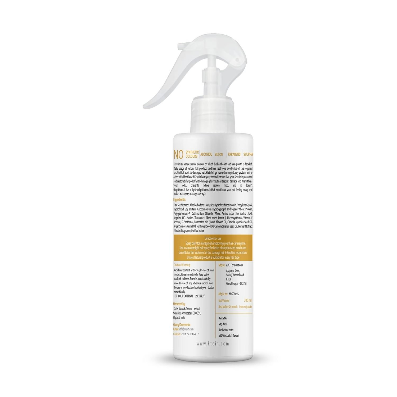 Ktein Natural Keratin Hair Spray | Grocsy