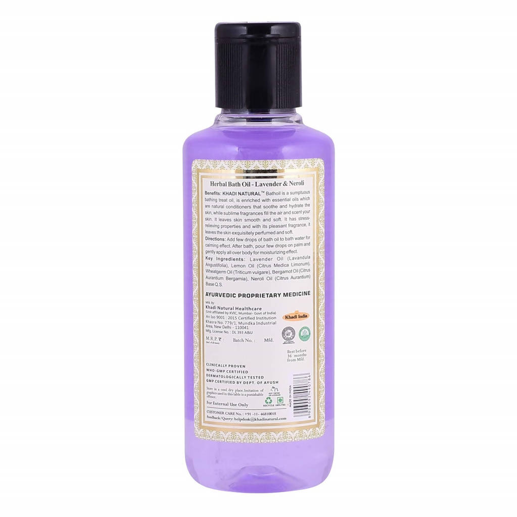 Khadi Natural Lavender & Neroli Herbal Bath Oil | Grocsy