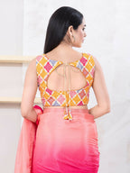 Joban Fashion Yellow Bandhani Sleeveless Back Open Blouse | Grocsy