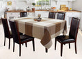 Airwill 100% Cotton Checkered Pattern 4 Seater Square Table Cover - Brown | Grocsy