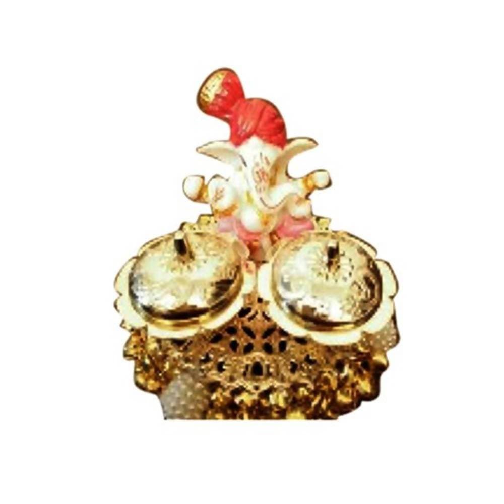 Kundan HandiKrafts Ganapathi Haldi Kumkum Boxes | Grocsy