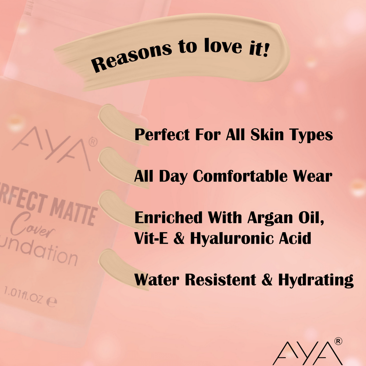 AYA Perfect Matte Cover Foundation - 01 Ivory | Grocsy
