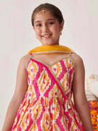 Joban Fashion Girl's Pink Yellow Color Sharara Set | Grocsy