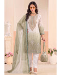 KC Designer Green Ombre Straight Suit For Women With Hand Embroidery | Grocsy