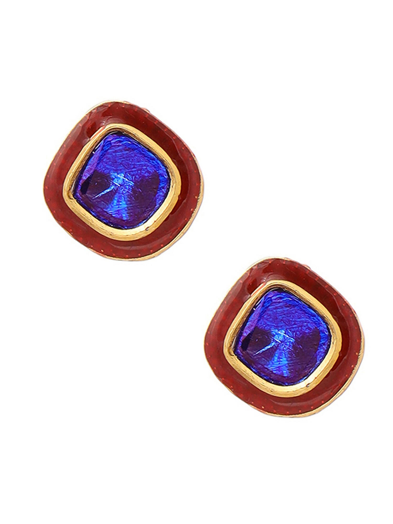 Ruby Raang Multi Blue Kundan Studs | Grocsy