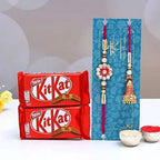 Ethnic Lumba Rakhi Set And Kitkat Chocolates | Grocsy