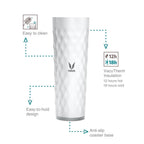 Vaya Drynk Stainless Steel Water Bottle Tumbler for Office - 600ml (White) | Grocsy