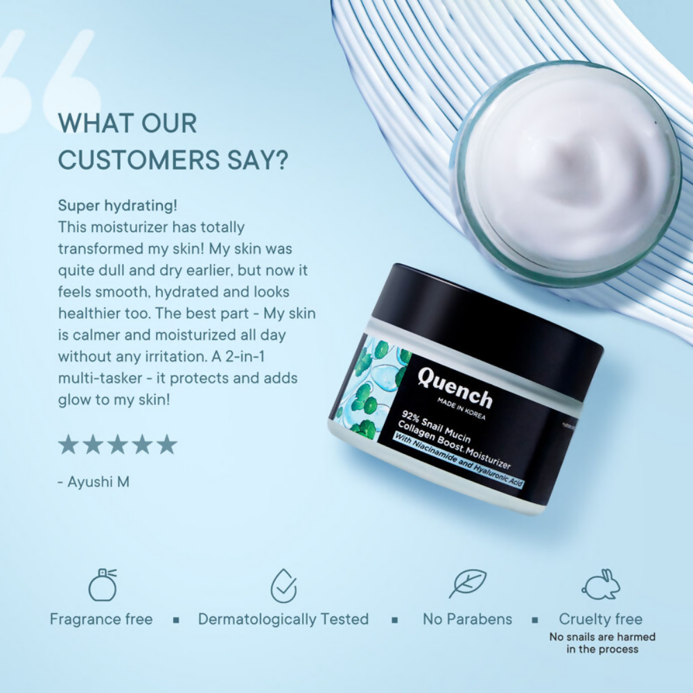 Quench 92% Snail Mucin Collagen Boost Moisturizer | Grocsy