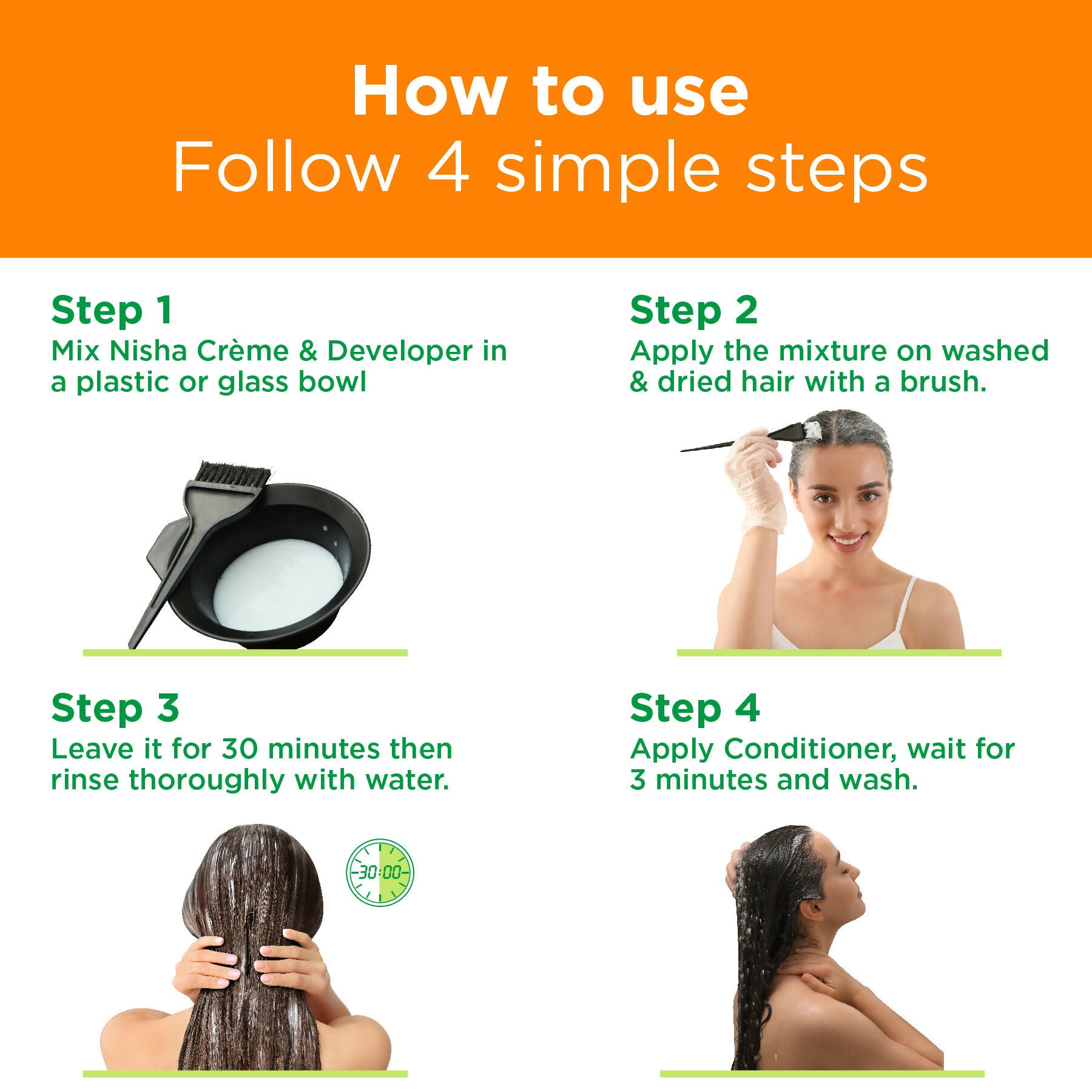 Nisha Creme Hair Color for Women & Men - Dark Brown | Grocsy