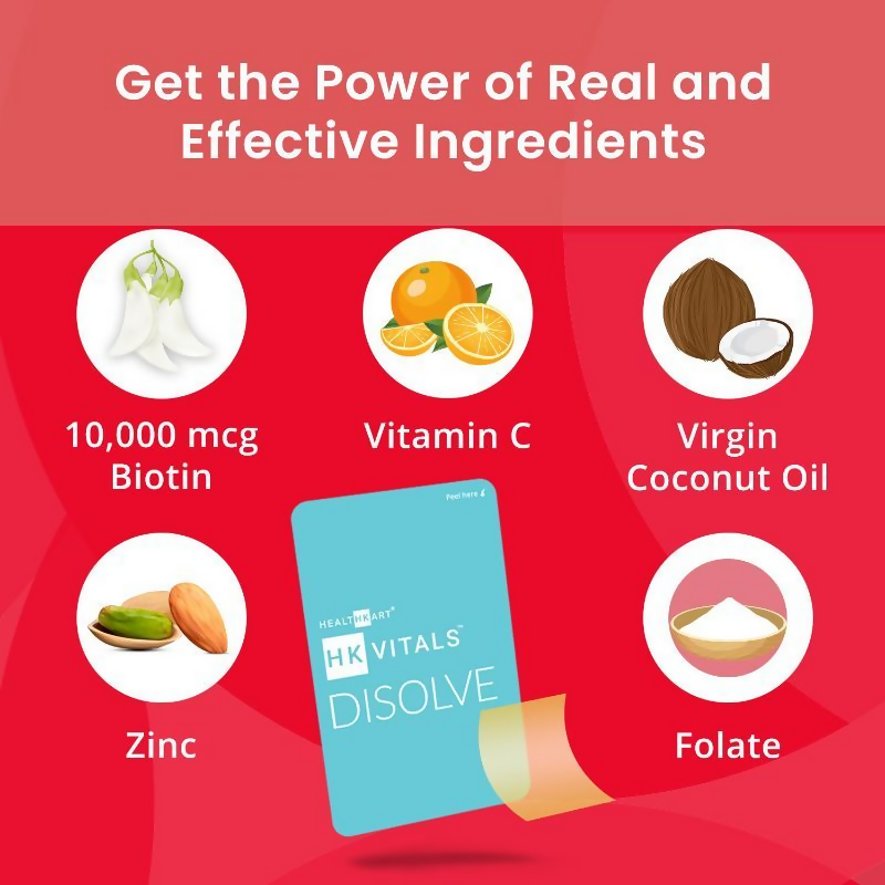 HK Vitals Disolve Biotin Strips - Mango Flavour | Grocsy