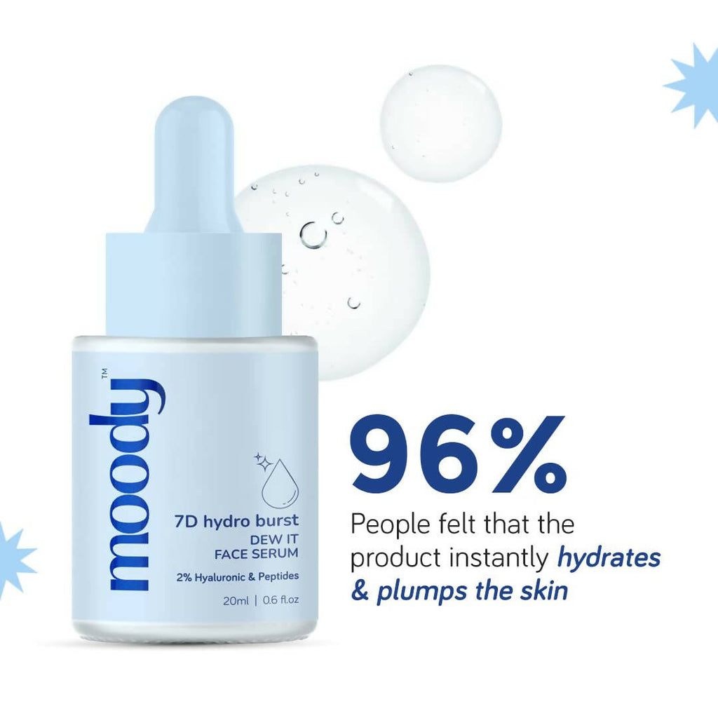 Moody 7D Hydro Burst Face Serum with 2% Hyaluronic & Peptides | Grocsy