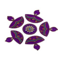 Kundan HandiKrafts Handcrafted Violet Colour Kundan Rangoli | Grocsy