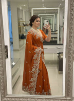 Teeya Creation New Trendy Party Wear Soft Silk Saree-Orange | Grocsy