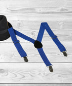 Manet Boys Solid Suspenders - Blue | Grocsy