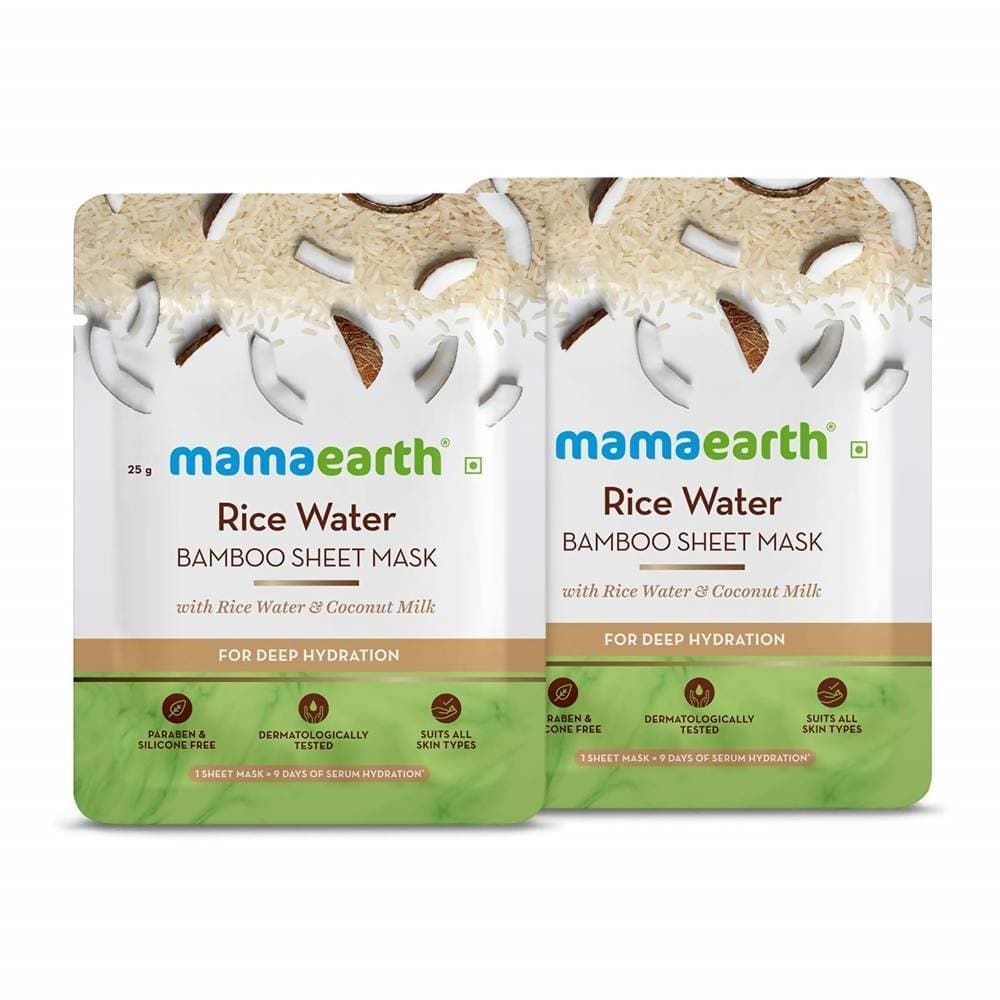 Mamaearth Rice Water Bamboo Sheet Mask | Grocsy