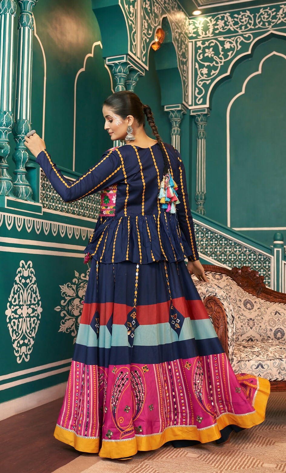 AI Fashion Multi Color Poly Maska Silk Designer Navratri Lehenga Choli Collection | Grocsy